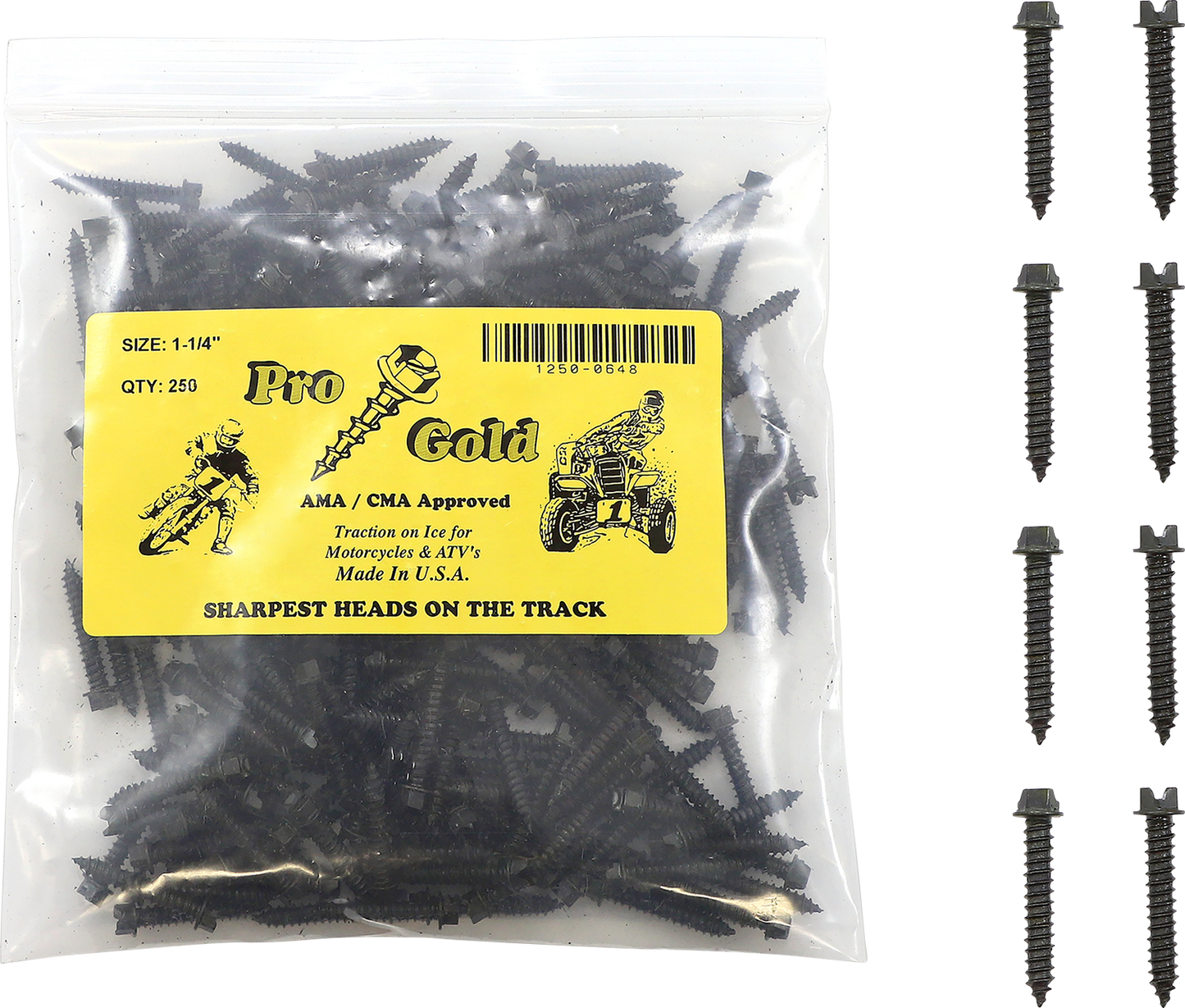 GOLD SCREWS Ice Screws - 1-1/4" - 250 Pack 1-1/4"250