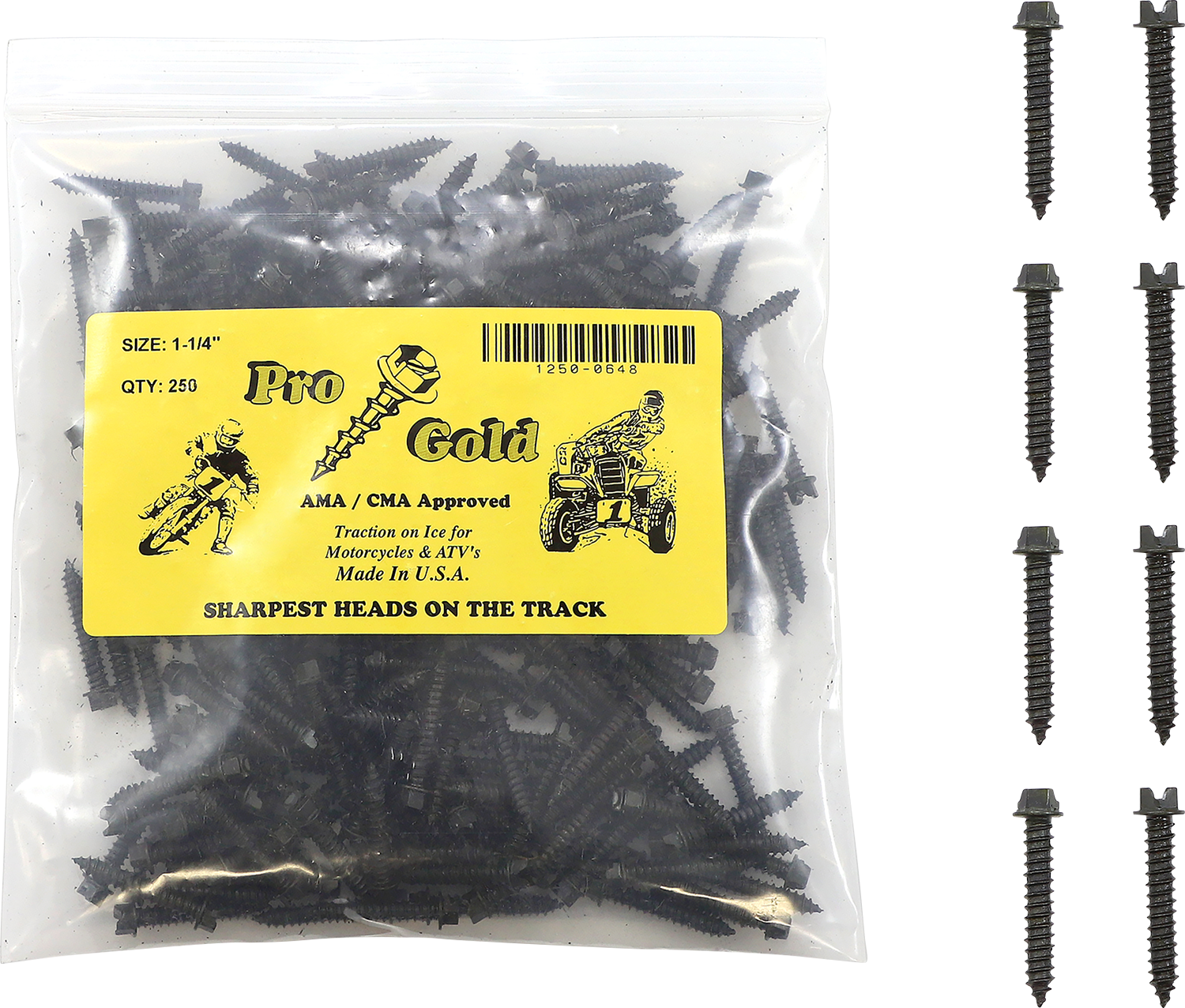 GOLD SCREWS Ice Screws - 1-1/4" - 250 Pack 1-1/4"250