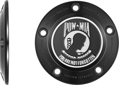 FIGURATI DESIGNS Timing Cover - 5 Hole - POW MIA - Black FD50-TC-5H-BLK