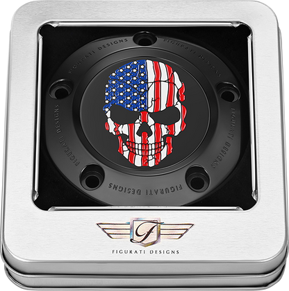 FIGURATI DESIGNS Timing Cover - 5 Hole - Skull - Black FD25-TC-5H-BLK