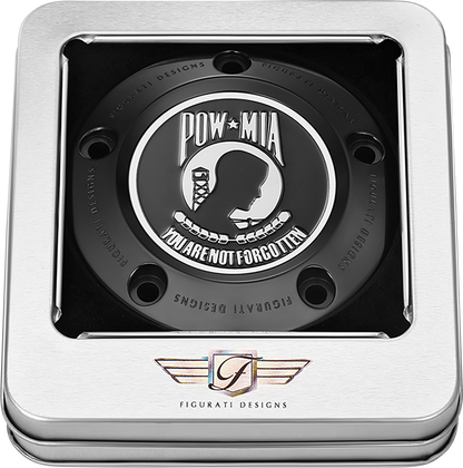 FIGURATI DESIGNS Timing Cover - 5 Hole - POW MIA - Black FD50-TC-5H-BLK