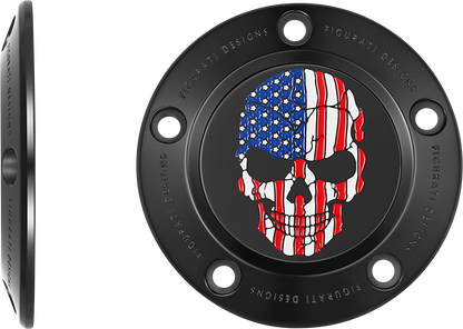 FIGURATI DESIGNS Timing Cover - 5 Hole - Skull - Black FD25-TC-5H-BLK
