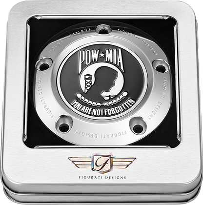 FIGURATI DESIGNS Timing Cover - 5 Hole - POW MIA - Stainless Steel FD50-TC-5H-SS