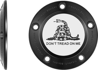 FIGURATI DESIGNS Timing Cover - 5 Hole - Don't Tread on Me - Black FD40-TC-5H-BLK