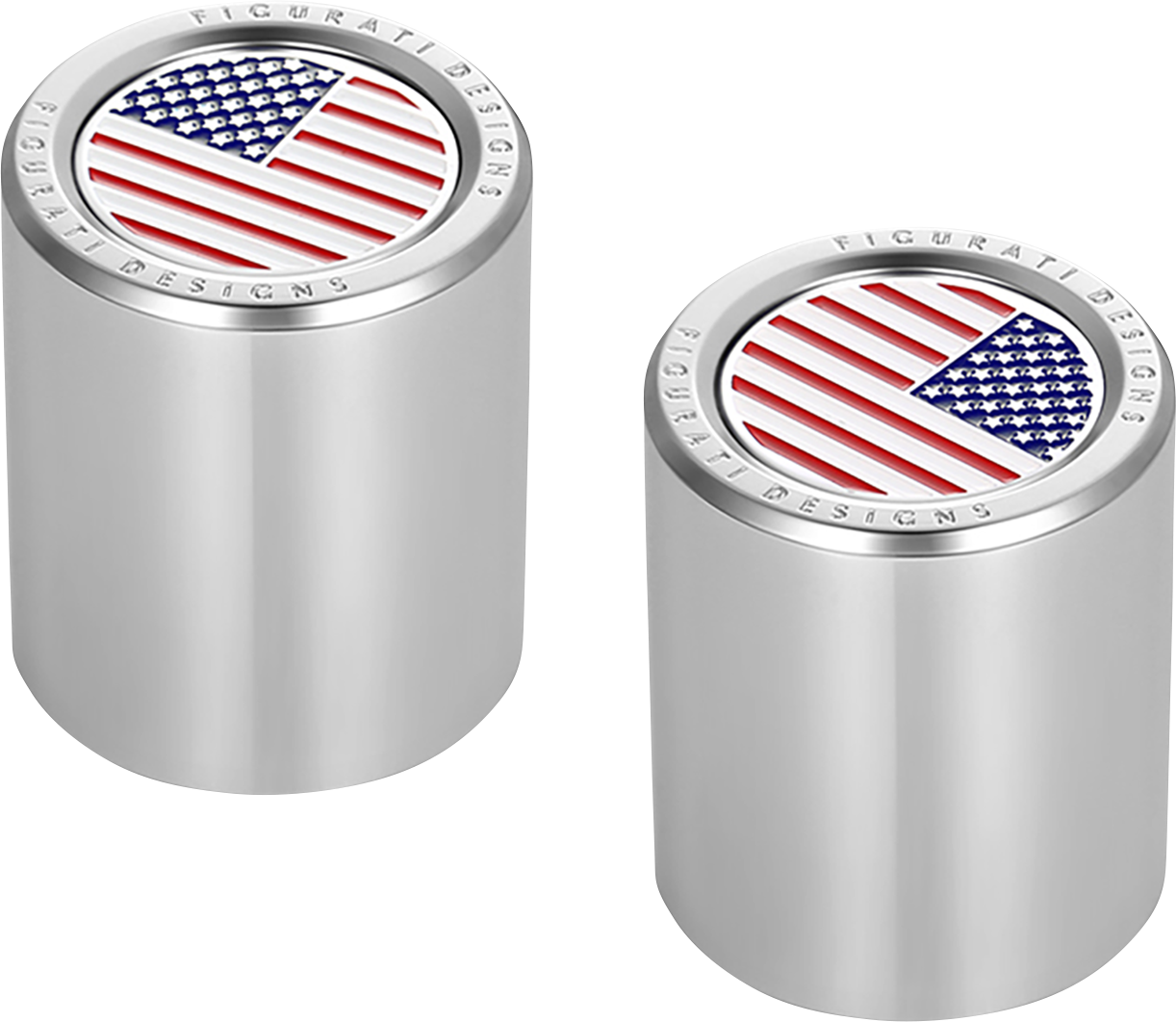 FIGURATI DESIGNS Docking Covers - American Flag - Short - Silver FD20-DC-2530-SS