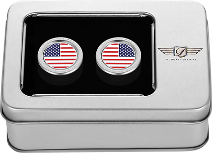 FIGURATI DESIGNS Docking Covers - American Flag - Short - Silver FD20-DC-2530-SS