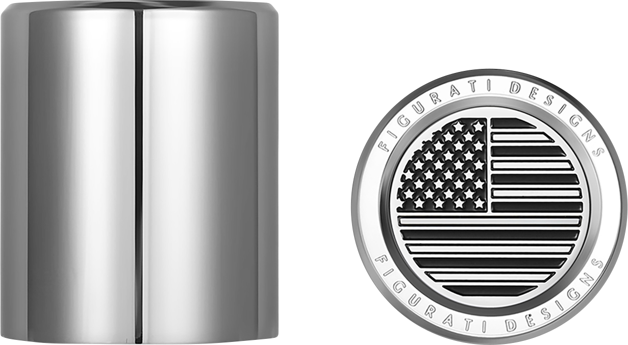 FIGURATI DESIGNS Docking Covers - American Flag - Short - Contrast Cut - Silver FD26-DC-2530-SS