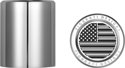 FIGURATI DESIGNS Docking Covers - American Flag - Short - Contrast Cut - Silver FD26-DC-2530-SS