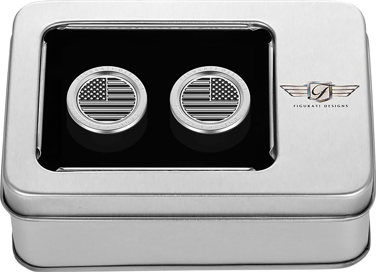 FIGURATI DESIGNS Docking Covers - American Flag - Short - Contrast Cut - Silver FD26-DC-2530-SS