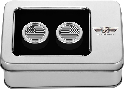 FIGURATI DESIGNS Docking Covers - American Flag - Short - Contrast Cut - Silver FD26-DC-2530-SS