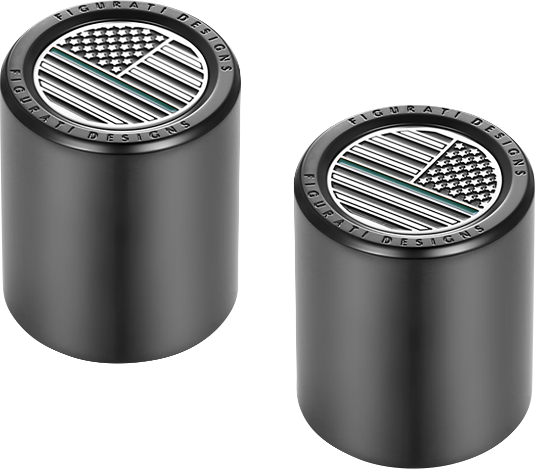 FIGURATI DESIGNS Docking Covers - American Flag - Green Line - Short - Black FD72-DC-2530-BK