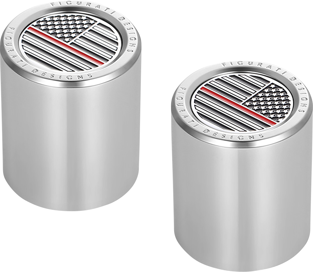 FIGURATI DESIGNS Docking Covers - American Flag - Red Line - Short - Silver FD73-DC-2530-SS