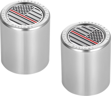 FIGURATI DESIGNS Docking Covers - American Flag - Red Line - Short - Silver FD73-DC-2530-SS