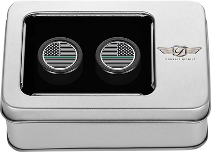 FIGURATI DESIGNS Docking Covers - American Flag - Green Line - Short - Black FD72-DC-2530-BK