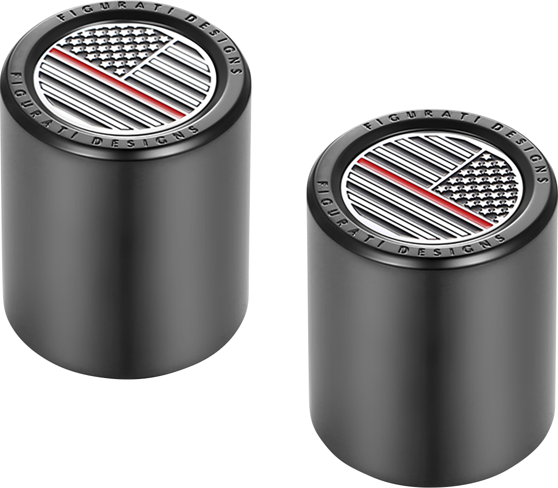 FIGURATI DESIGNS Docking Covers - American Flag - Red Line - Short - Black FD75-DC-2530-BK