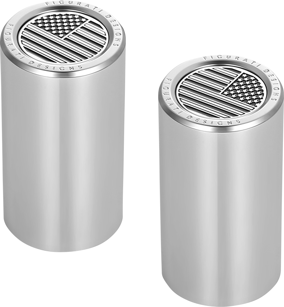 FIGURATI DESIGNS Docking Covers - American Flag - Long - Contrast Cut - Silver FD26-DC-2545-SS