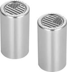 FIGURATI DESIGNS Docking Covers - American Flag - Long - Contrast Cut - Silver FD26-DC-2545-SS
