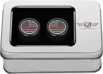 FIGURATI DESIGNS Docking Covers - American Flag - Red Line - Short - Black FD75-DC-2530-BK