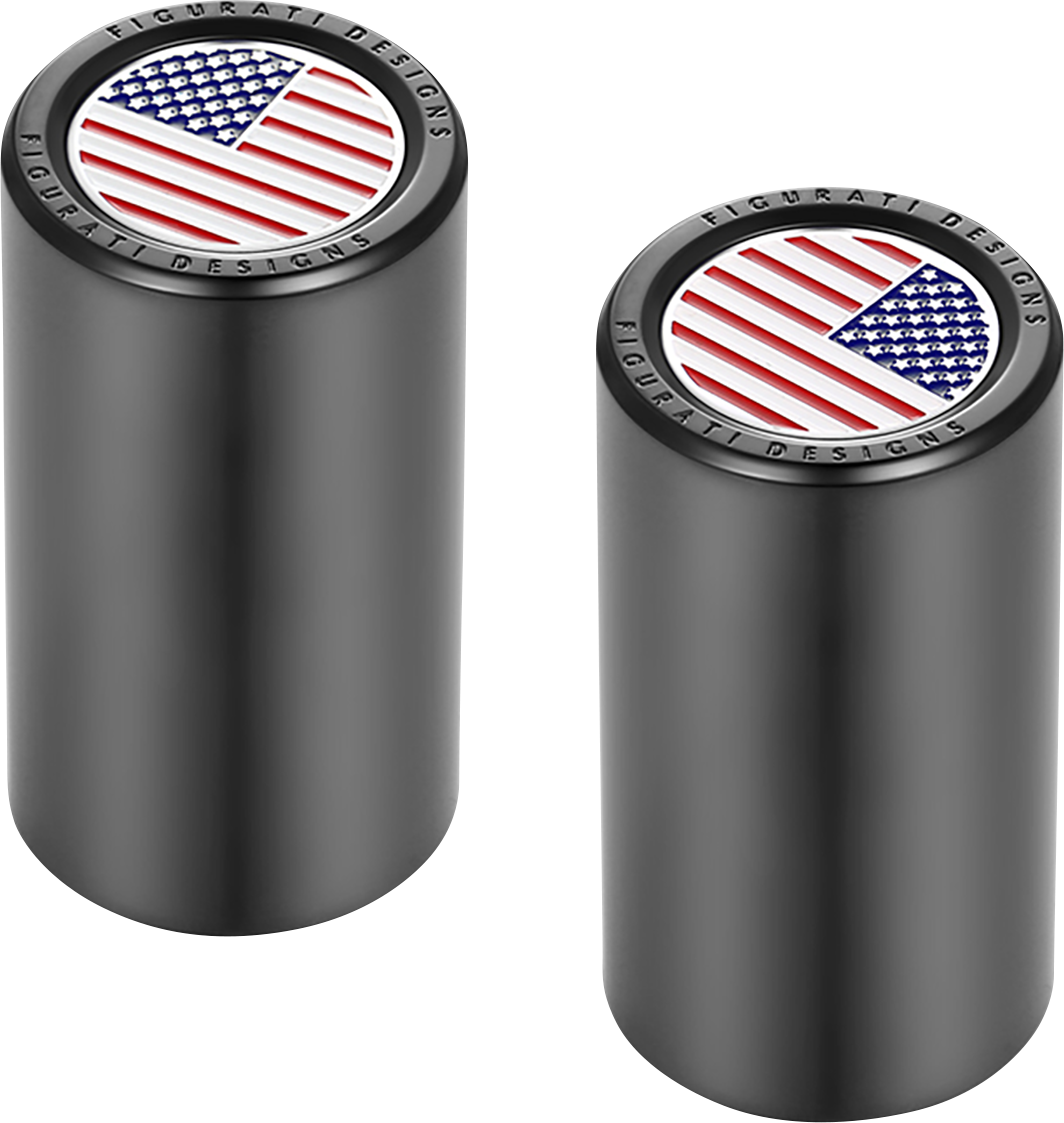 FIGURATI DESIGNS Docking Covers - American Flag - Long - Black FD21-DC-2545-BK
