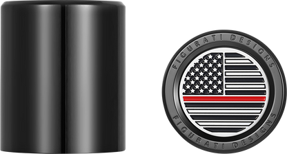 FIGURATI DESIGNS Docking Covers - American Flag - Red Line - Short - Black FD75-DC-2530-BK