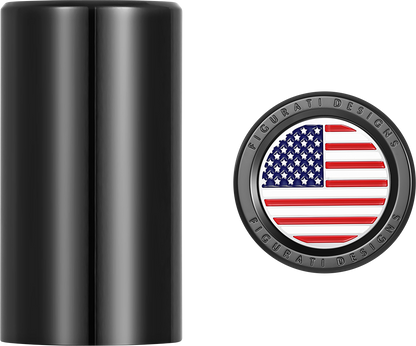 FIGURATI DESIGNS Docking Covers - American Flag - Long - Black FD21-DC-2545-BK