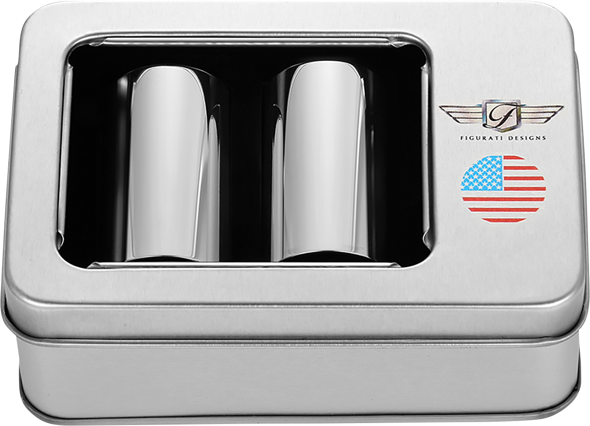 FIGURATI DESIGNS Docking Covers - American Flag - Long - Silver FD20-DC-2545-SS