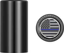 FIGURATI DESIGNS Docking Covers - American Flag - Blue Line - Long - Black FD71-DC-2545-BK