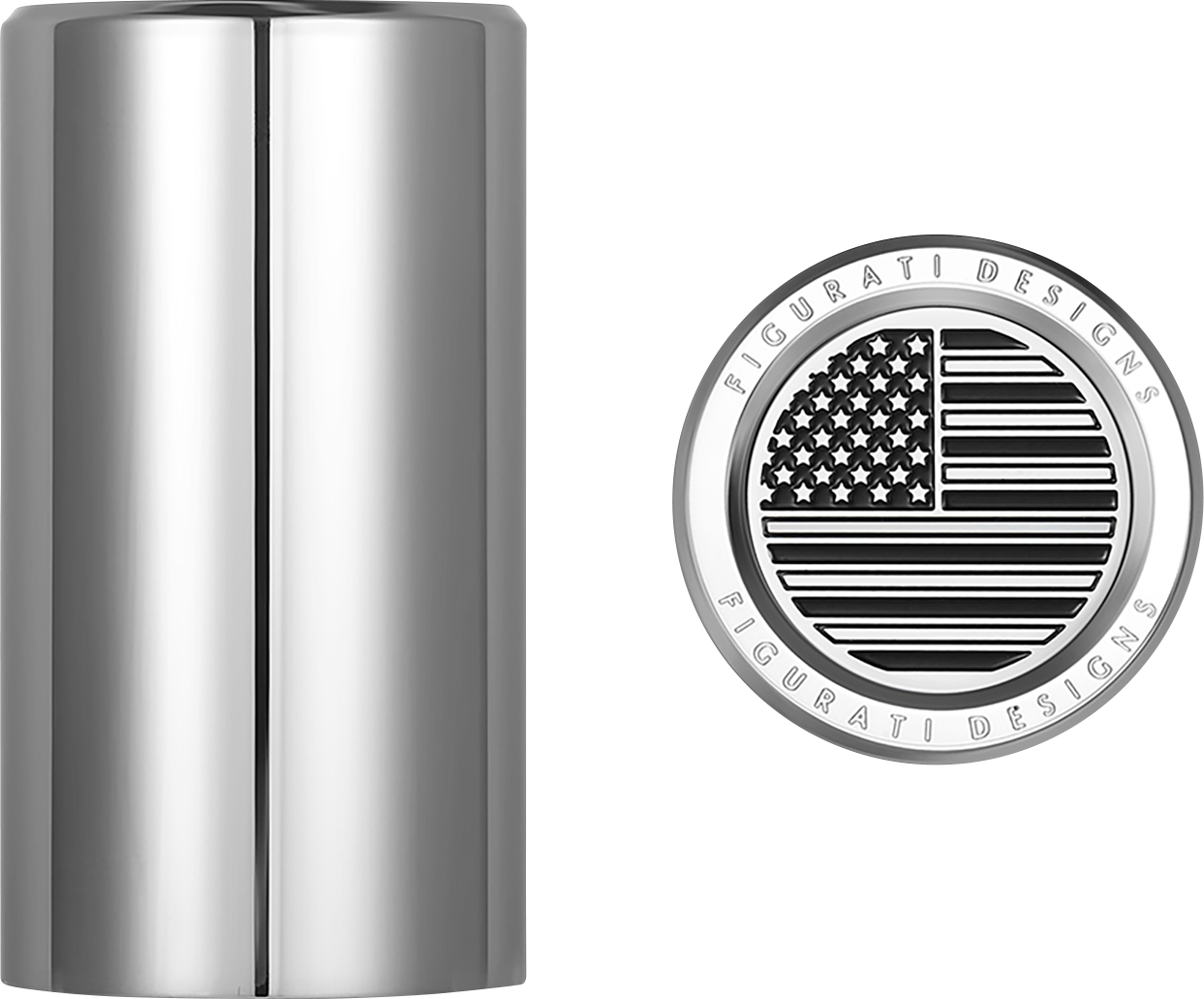FIGURATI DESIGNS Docking Covers - American Flag - Long - Contrast Cut - Silver FD26-DC-2545-SS
