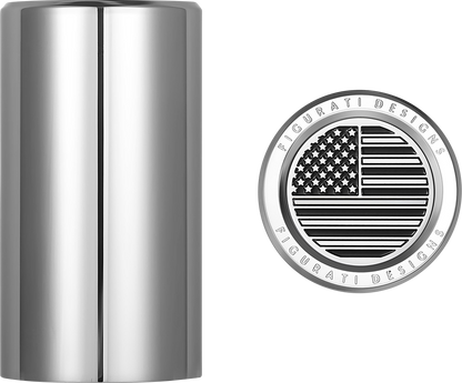 FIGURATI DESIGNS Docking Covers - American Flag - Long - Contrast Cut - Silver FD26-DC-2545-SS