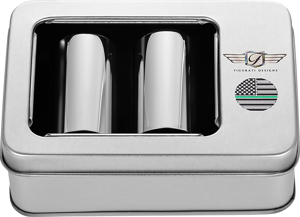 FIGURATI DESIGNS Docking Covers - American Flag - Green Line - Long - Silver FD72-DC-2545-SS