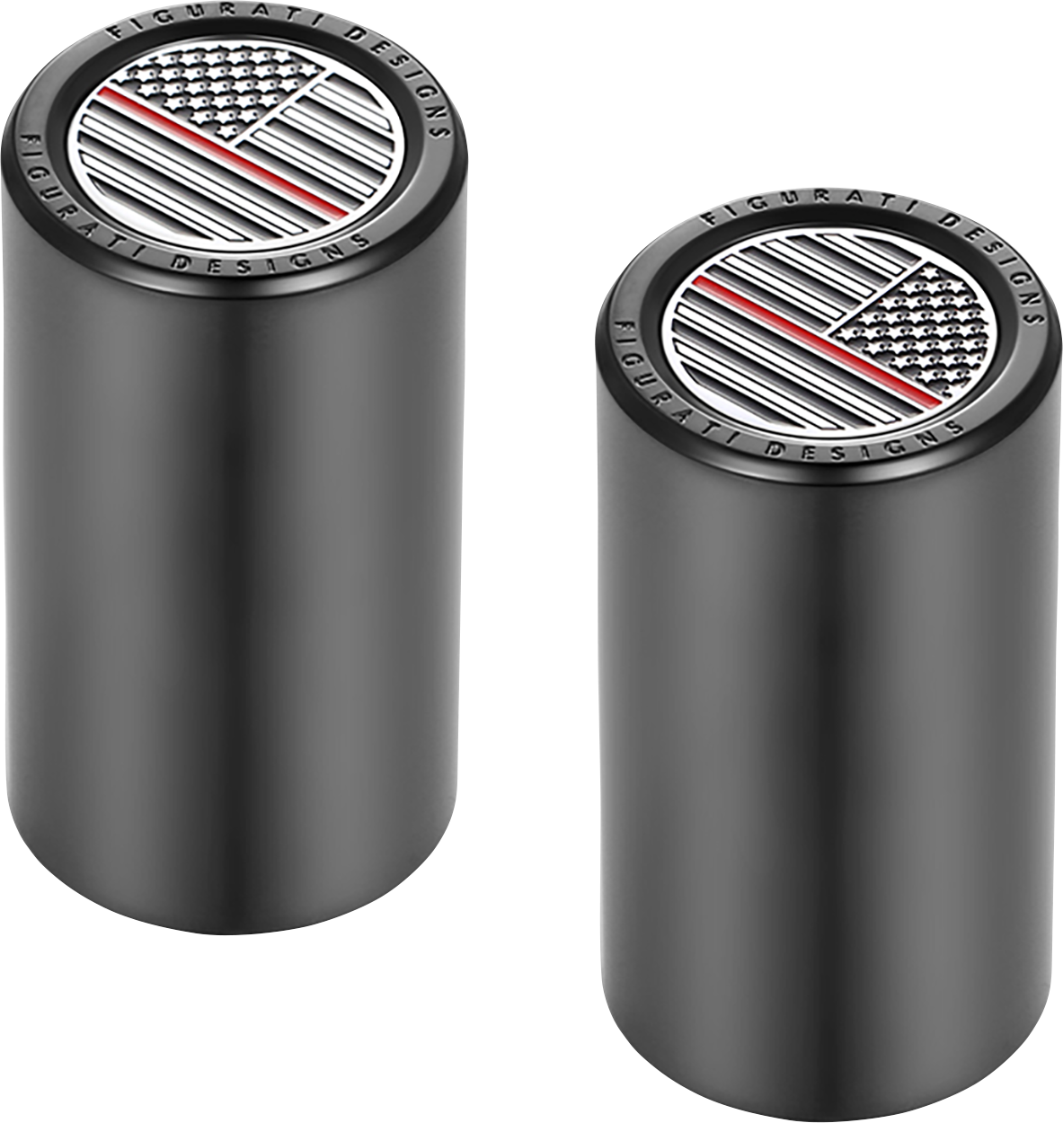 FIGURATI DESIGNS Docking Covers - American Flag - Red Line - Long - Black FD73-DC-2545-BK