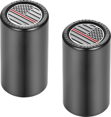 FIGURATI DESIGNS Docking Covers - American Flag - Red Line - Long - Black FD73-DC-2545-BK