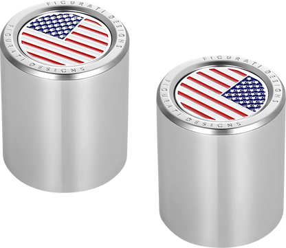 FIGURATI DESIGNS Docking Covers - American Flag - Silver FD20-DC-2730-SS