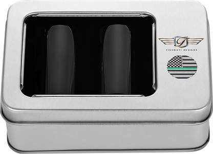 FIGURATI DESIGNS Docking Covers - American Flag - Green Line - Long - Black FD72-DC-2545-BK