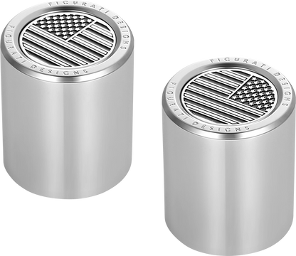 FIGURATI DESIGNS Docking Covers - American Flag - Silver FD26-DC-2730-SS