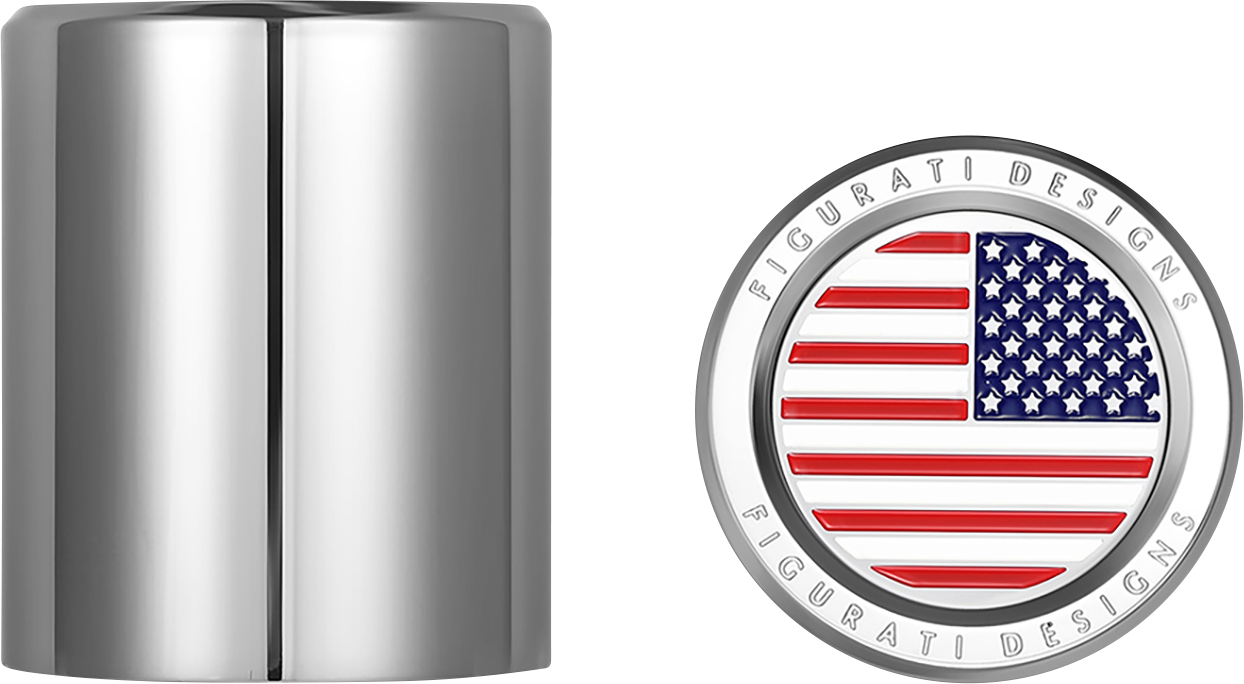 FIGURATI DESIGNS Docking Covers - American Flag - Silver FD20-DC-2730-SS