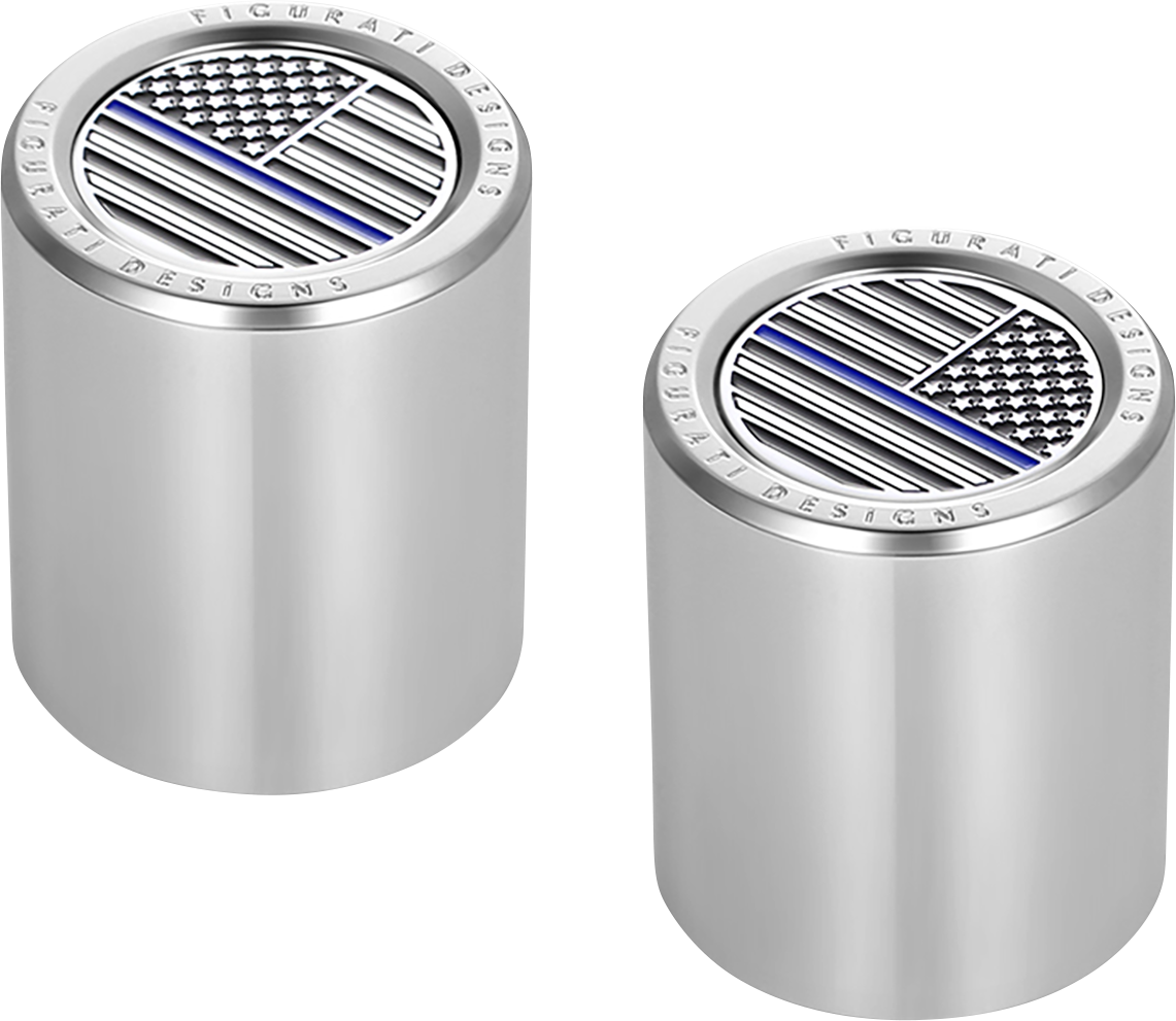 FIGURATI DESIGNS Docking Covers - American Flag - Contrast Cut - Silver FD70-DC-2730-SS
