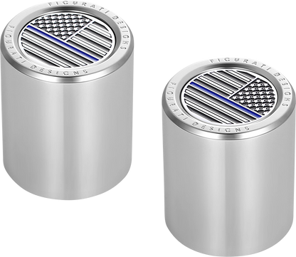 FIGURATI DESIGNS Docking Covers - American Flag - Contrast Cut - Silver FD70-DC-2730-SS