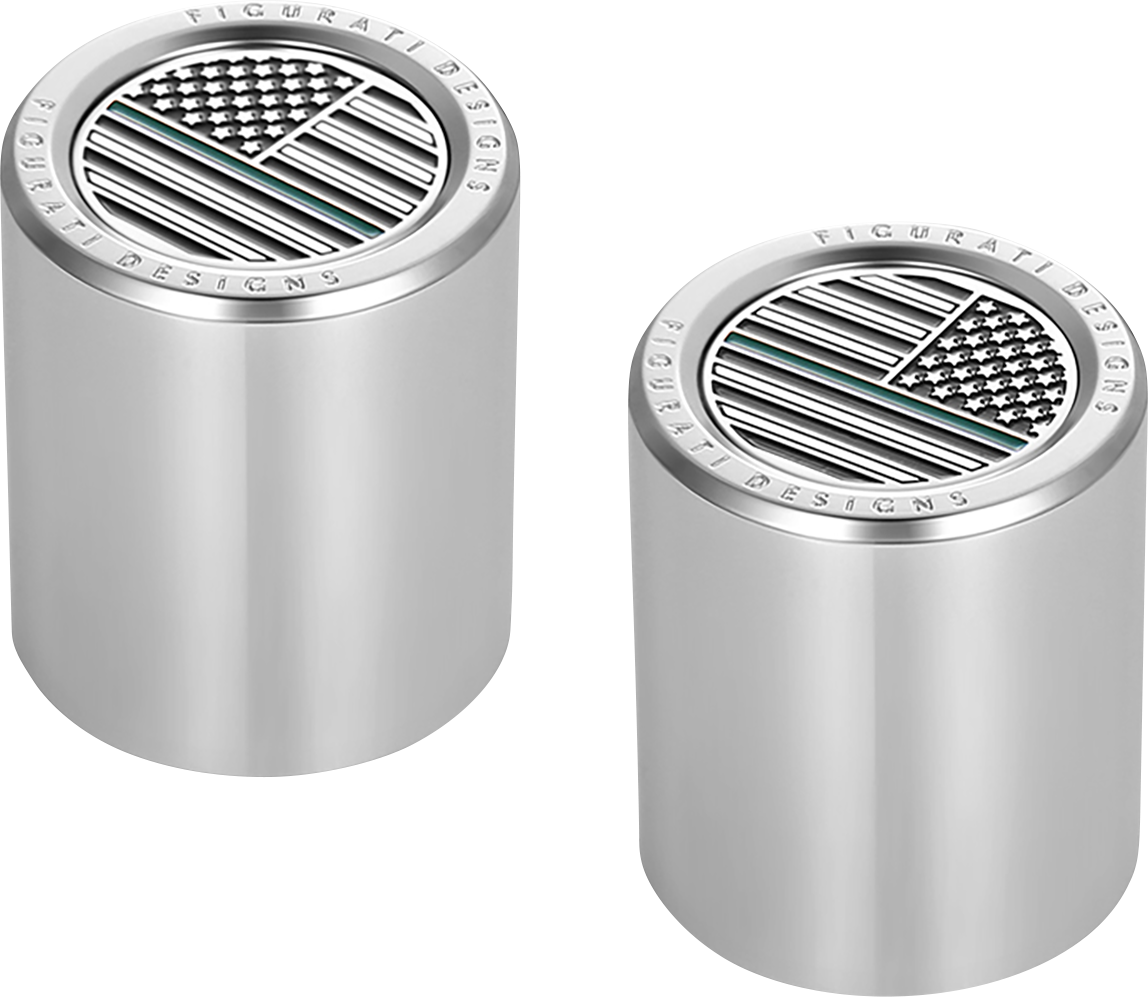 FIGURATI DESIGNS Docking Covers - American Flag - Contrast Cut - Silver FD72-DC-2730-SS