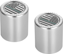 FIGURATI DESIGNS Docking Covers - American Flag - Contrast Cut - Silver FD72-DC-2730-SS
