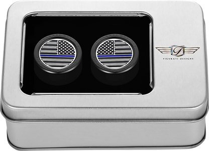 FIGURATI DESIGNS Docking Covers - American Flag - Contrast Cut - Black FD71-DC-2730-BK