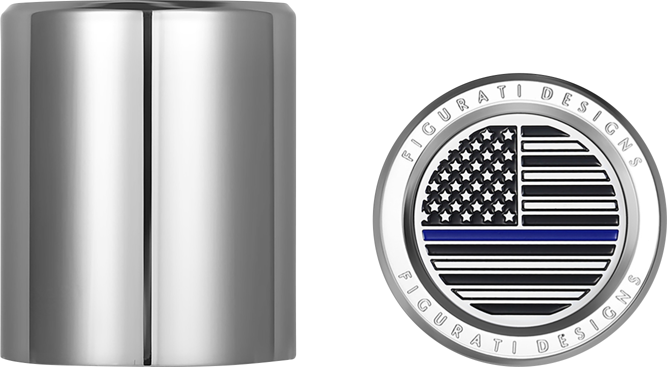 FIGURATI DESIGNS Docking Covers - American Flag - Contrast Cut - Silver FD70-DC-2730-SS