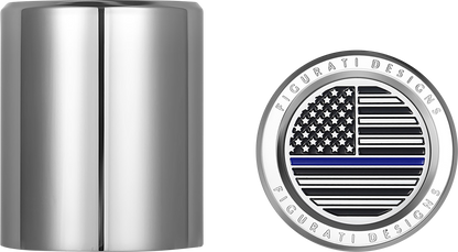 FIGURATI DESIGNS Docking Covers - American Flag - Contrast Cut - Silver FD70-DC-2730-SS