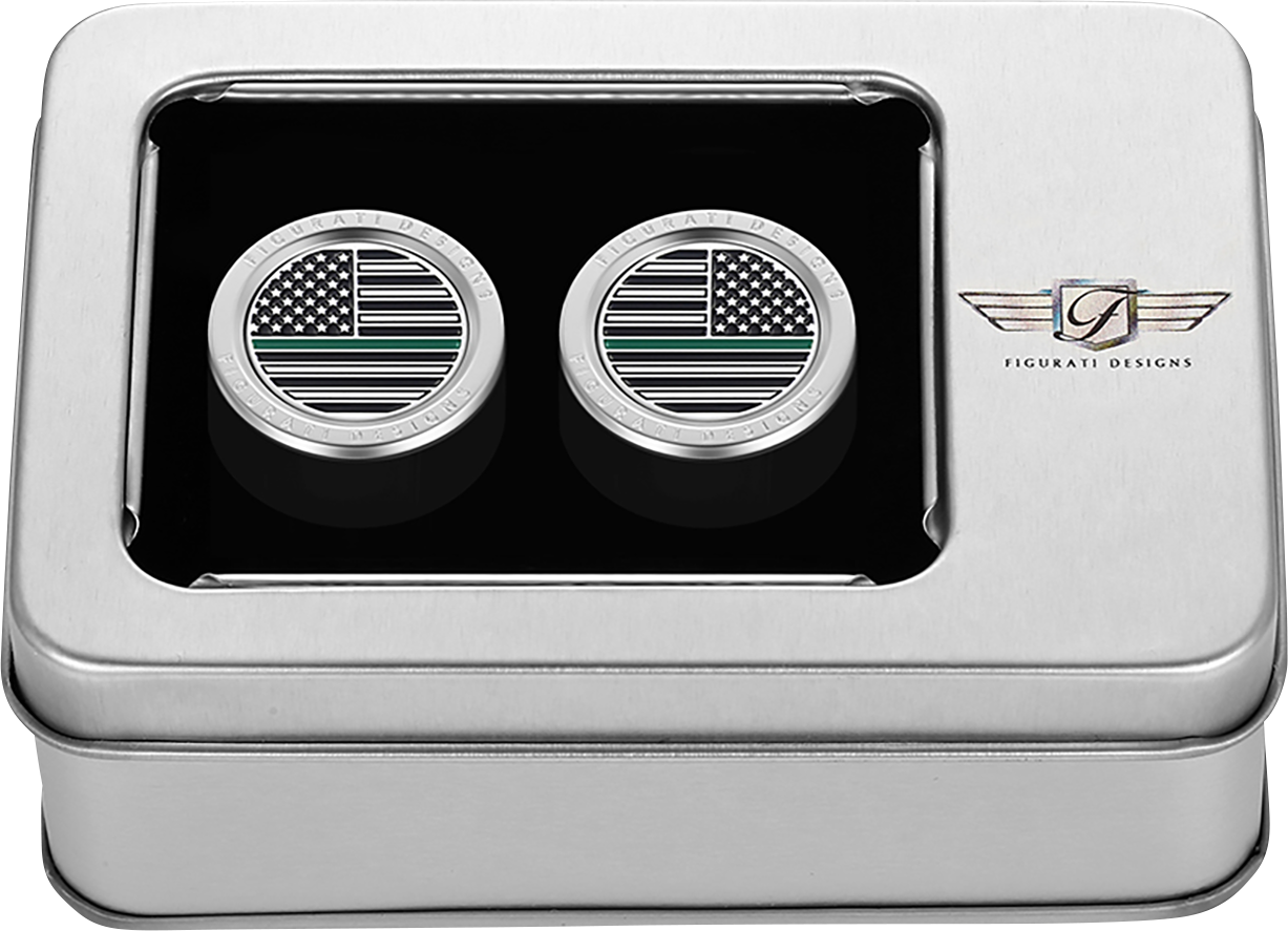FIGURATI DESIGNS Docking Covers - American Flag - Contrast Cut - Silver FD72-DC-2730-SS