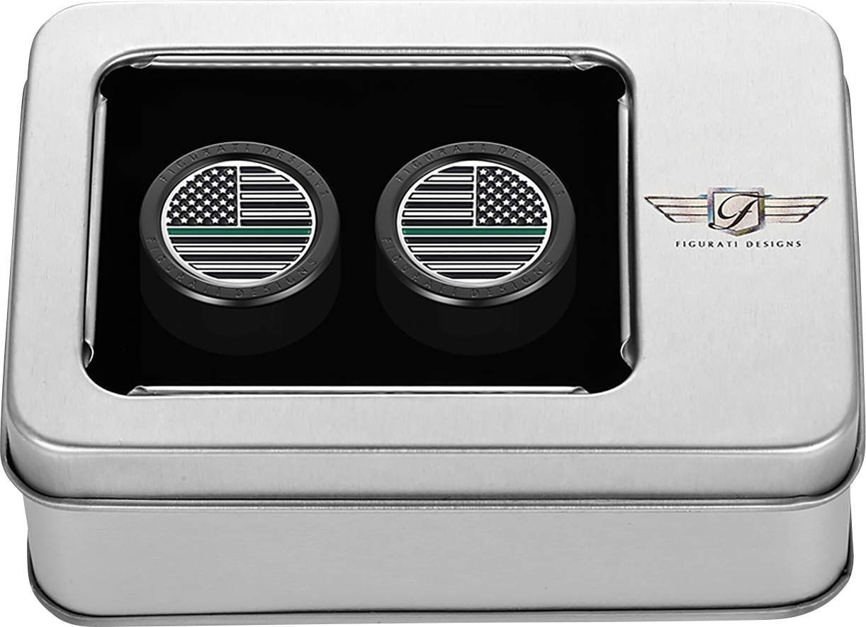 FIGURATI DESIGNS Docking Covers - American Flag - Contrast Cut - Black FD72-DC-2730-BK