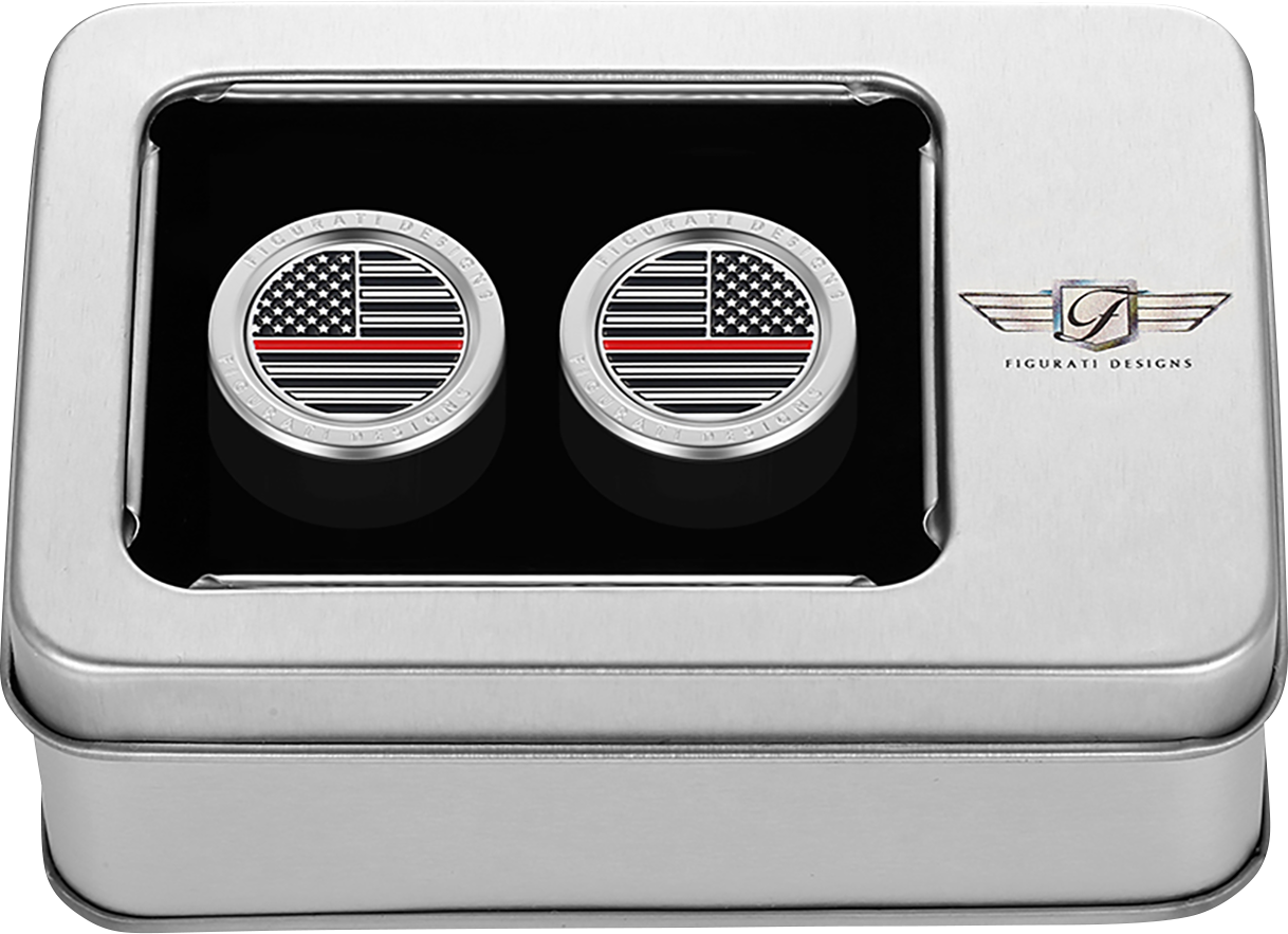 FIGURATI DESIGNS Docking Covers - American Flag - Contrast Cut - Silver FD73-DC-2730-SS