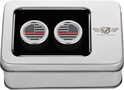 FIGURATI DESIGNS Docking Covers - American Flag - Contrast Cut - Silver FD73-DC-2730-SS