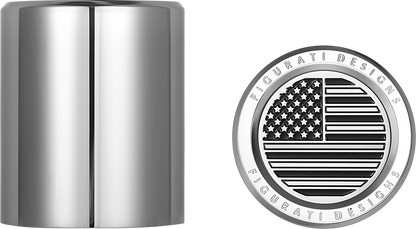 FIGURATI DESIGNS Docking Covers - American Flag - Silver FD26-DC-2730-SS
