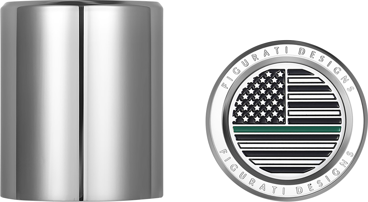FIGURATI DESIGNS Docking Covers - American Flag - Contrast Cut - Silver FD72-DC-2730-SS