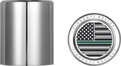 FIGURATI DESIGNS Docking Covers - American Flag - Contrast Cut - Silver FD72-DC-2730-SS